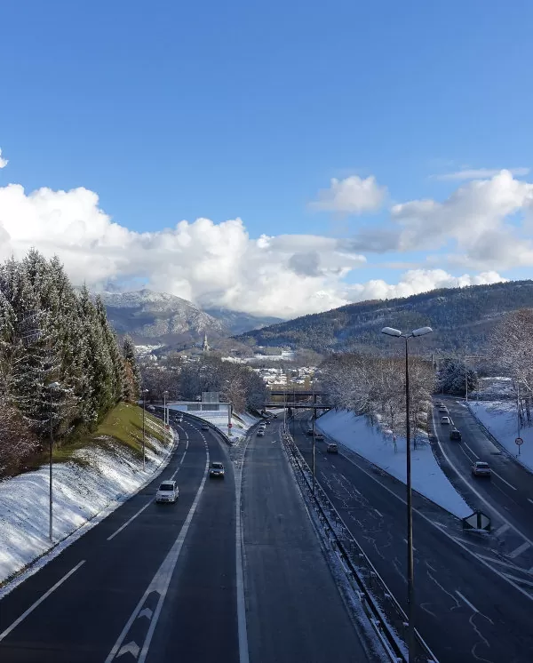 voie rapide Annecy après la neige