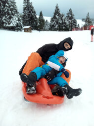 Luge en famille au semnoz