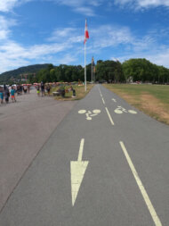 Piste cyclable sur le Paquier