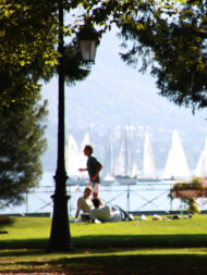 Annecy, vue depuis les jardins de l'Europe