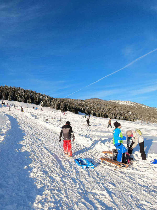 piste de luge au plateau des Glières