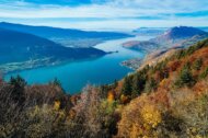 Panorama du lac d'Annecy depuis le col de la Forclaz