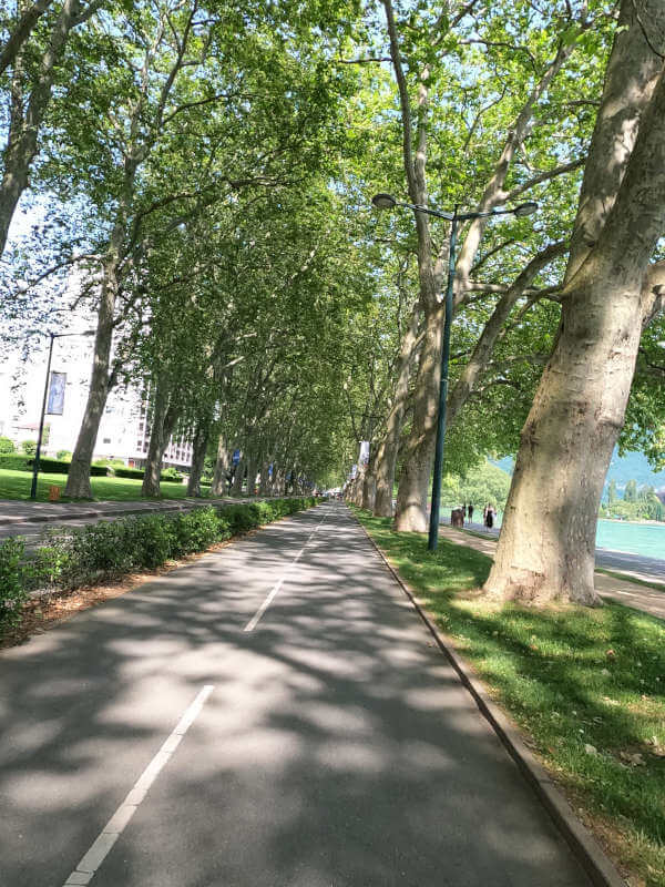 piste cyclable à Annecy avenur d'Albigny