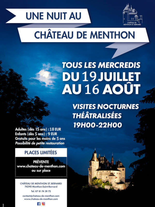 visites nocturnes du château de Menthon-Saint-Bernard